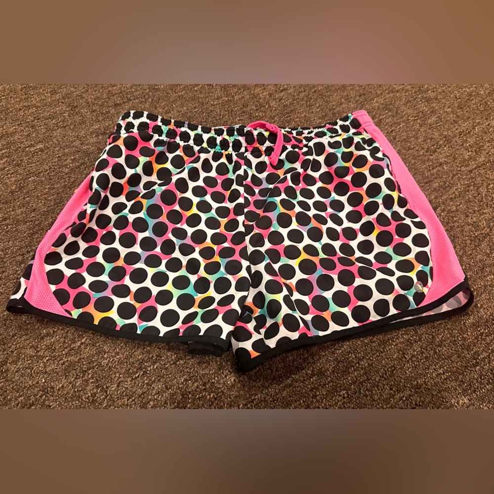 XERSION Women's Shorts L (14.5-15.5) Quick-Dri Active Breathable Pink Dots EUC!